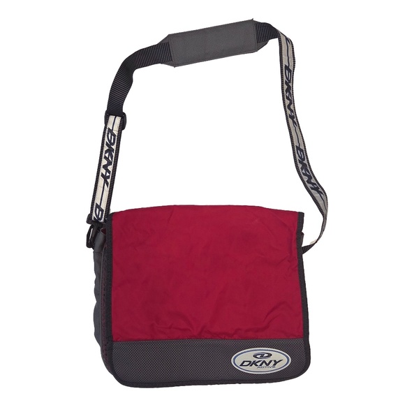 Y2K DKNY Active Nylon Zip Crossbody Messenger Bag - Picture 1 of 3